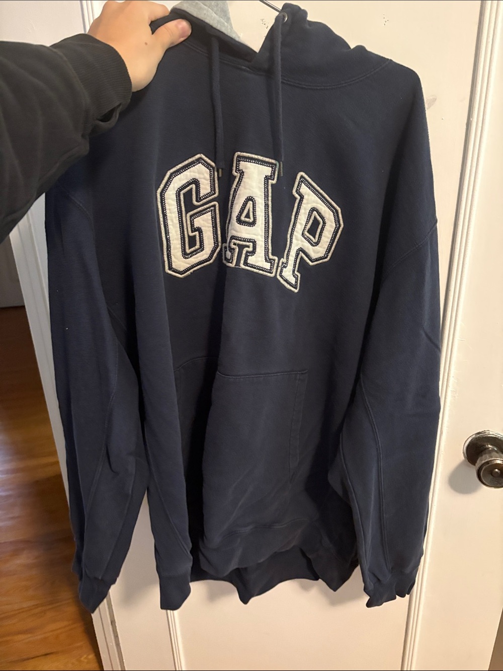 GAP Navy Hooded Sweatshirt with White Appliqué